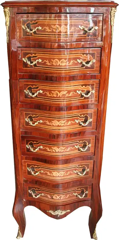 Bestseller Casa Padrino barocco commode mogano intarsiato con 7 cassetti 123 x 47 x 35 cm - in stile antico