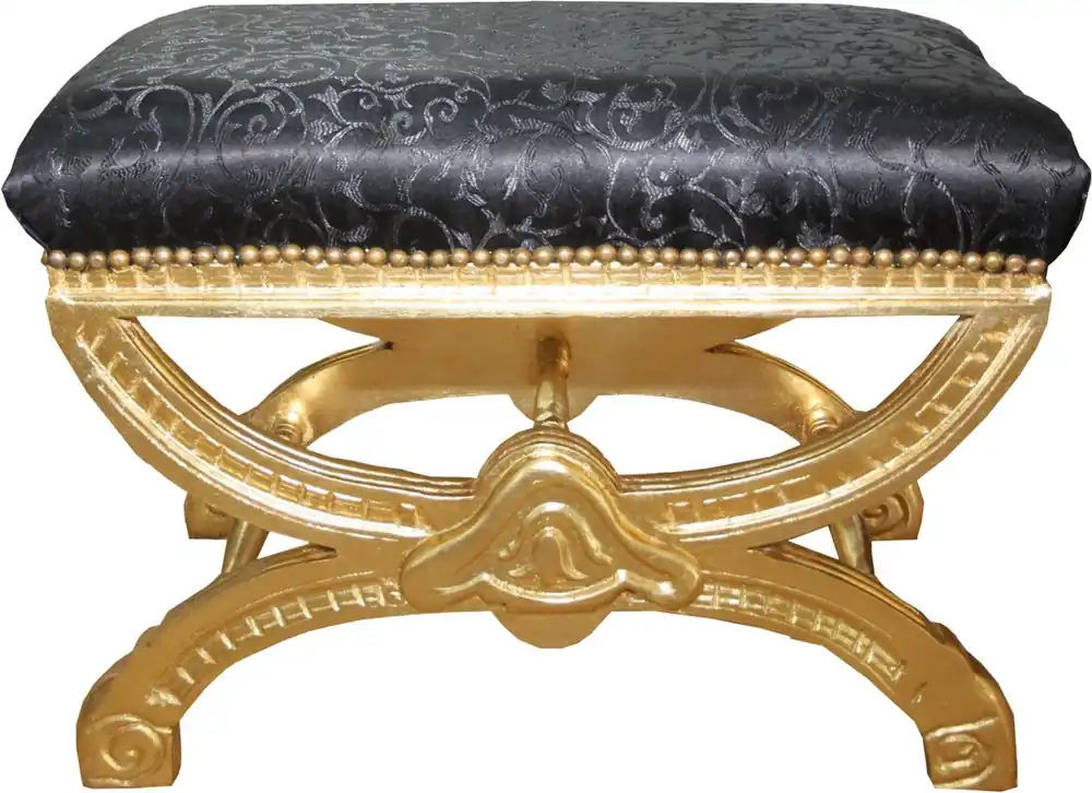 Casa Padrino barocco Sgabello / Sgabello Nero Croce modello / Oro Rabatt
