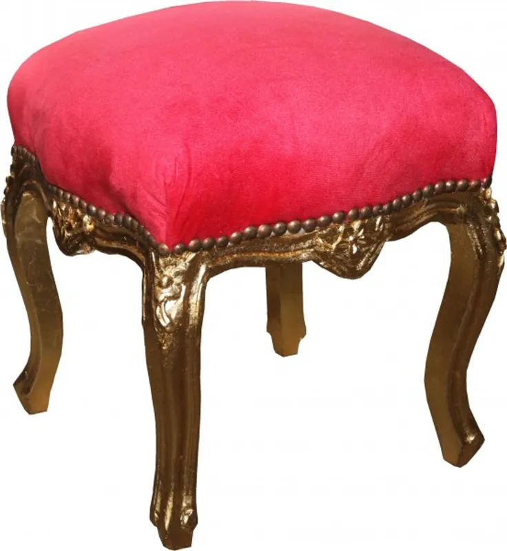 Meistverkauft Casa Padrino barocco del piede sgabello rosso / oro Altezza 40 cm, larghezza 35 cm - Mobili in stile barocco