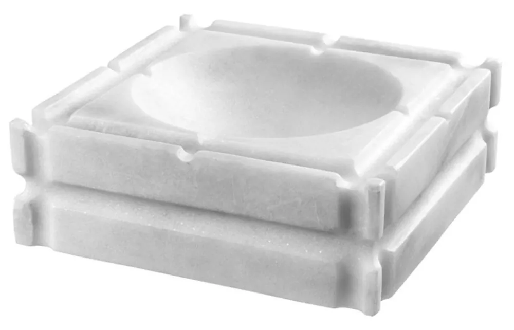 Casa Padrino di marmo progettista posacenere bianco 21 x 21 x 7 cm H. - edizione limitata Zertifiziert