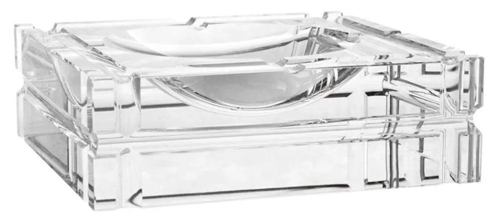 Casa Padrino cristallo designer del vetro posacenere 21 x 21 x H. cm 6.7 - Edizione di lusso Finale Aktion