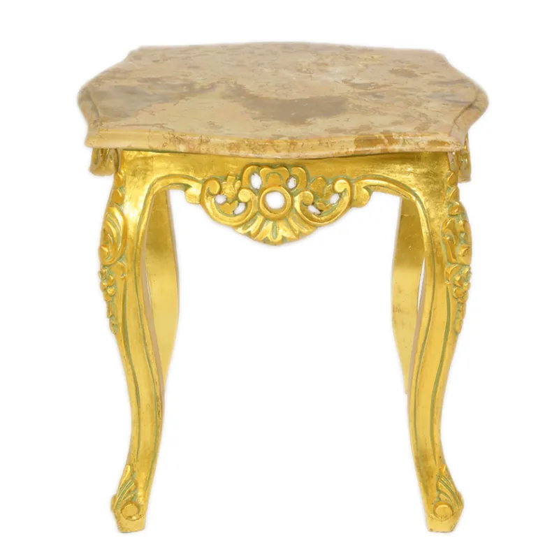 Tavolo oro Casa Padrino barocco con color crema top in marmo 55 x 55 cm x H 55 cm Zertifiziert