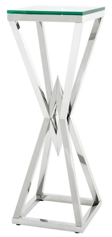 Abverkauf Casa Padrino tavolino di lusso / colonna d'argento in acciaio inox 35 x 35 x H. 101 cm - designer di mobili tavola