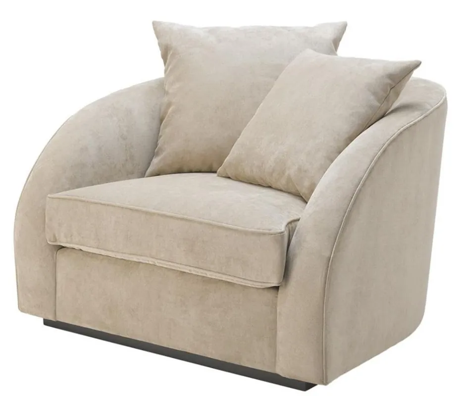 Casa Padrino hotel di lusso del salone sedia greige 101 x 91 x H. 72 cm - mobili soggiorno Preisreduziert