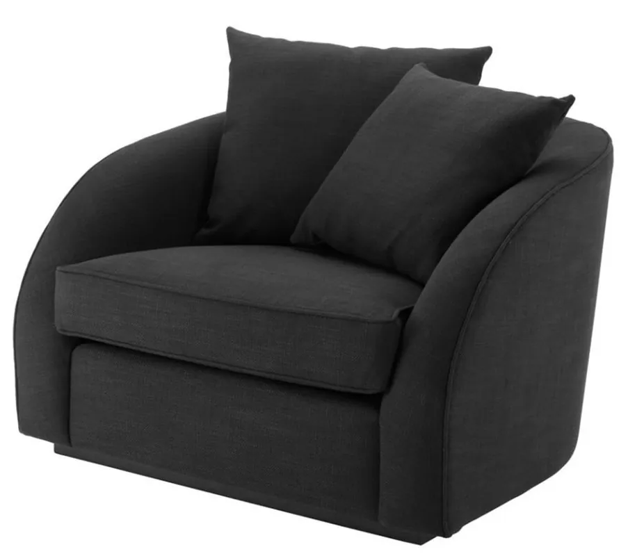 Casa Padrino hotel di lusso sedia del salone nero 101 x 91 x H. 72 cm - mobili soggiorno Letzte Chance