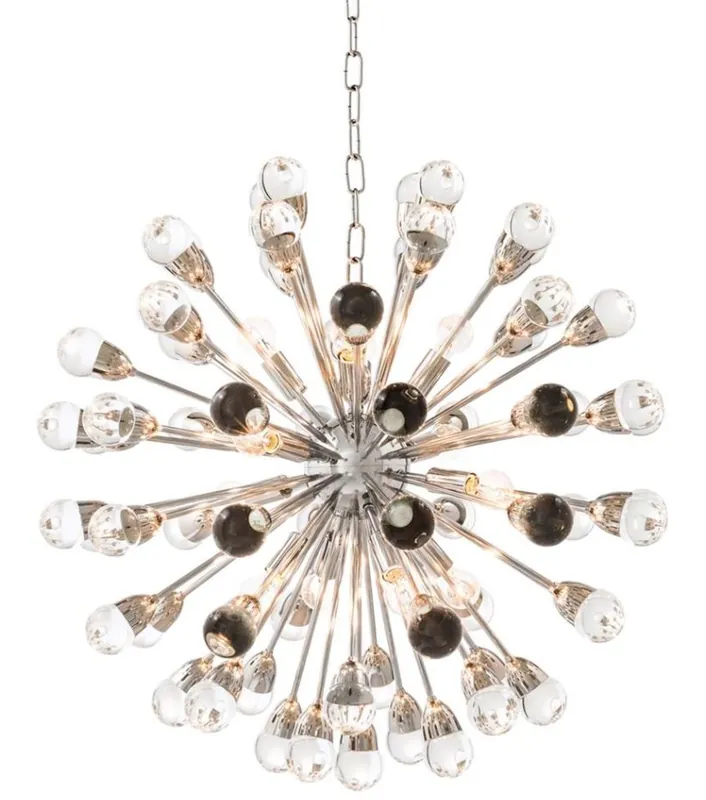 Casa Padrino design di lusso lampadario argento Diametro 75 cm - Edizione Limitata Versand Am Gleichen Tag