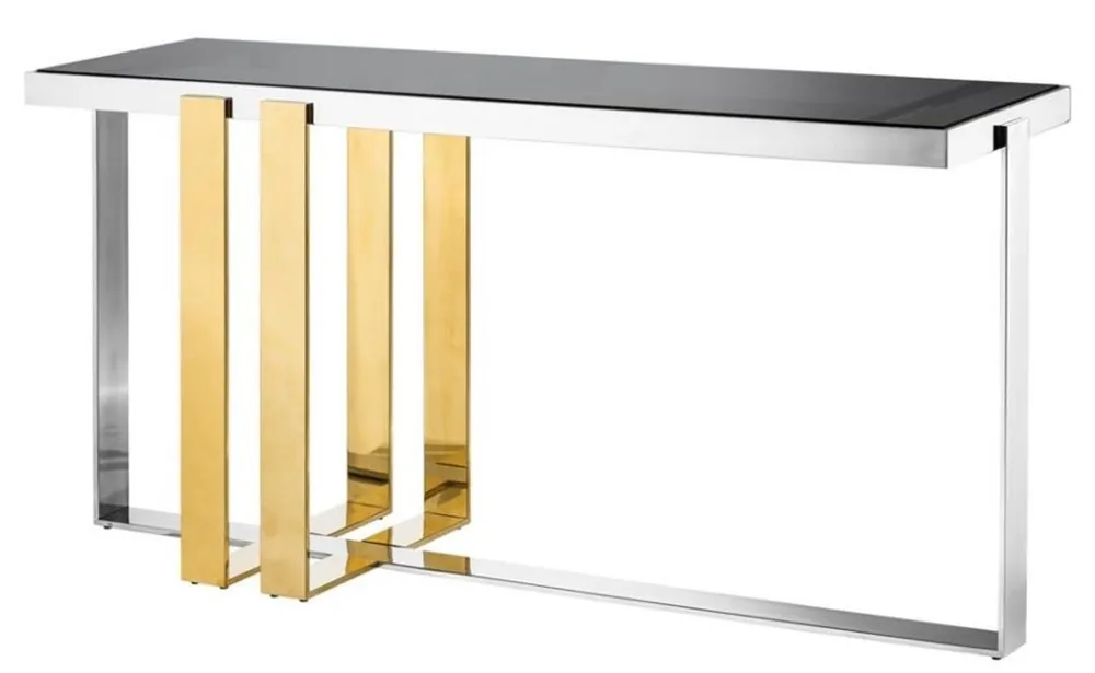 Casa Padrino progettista console acciaio inossidabile con vetro fumé - Tavolo console di lusso Markenware