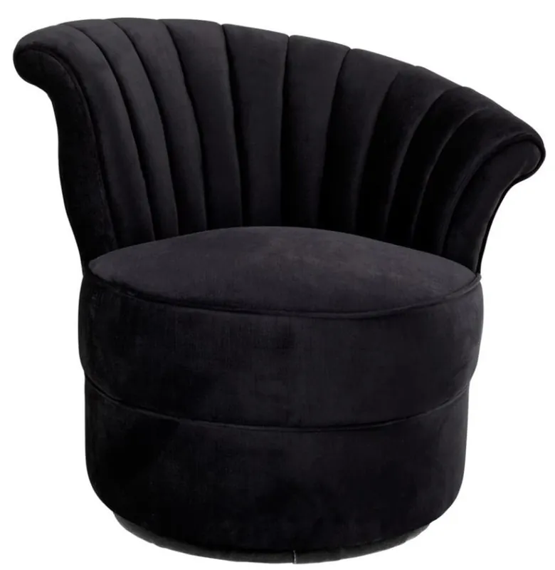 Direktkauf Casa Padrino poltrona di design nero 56 x 66 x H. 72 cm - sedia girevole di lusso