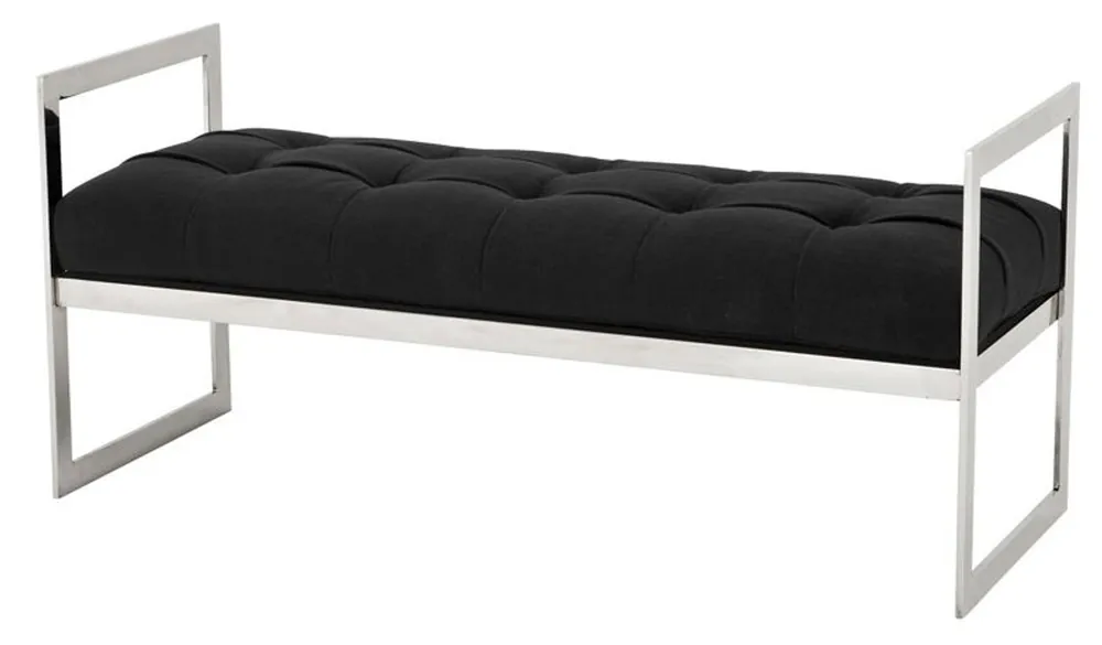 Banco di lusso Casa Padrino nero 129 x 50 x H. 58 cm - collezione di lusso Kracherpreis