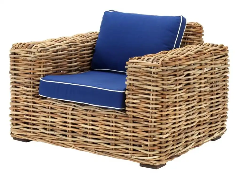 Neu Im Sortiment Casa Padrino progettista poltrona in rattan 100 x 88 x H. 69 cm - mobili di lusso salotto