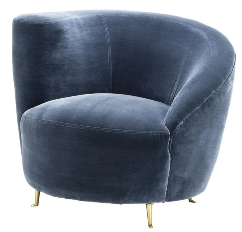 Casa Padrino sedia di design blu 91 x 85 x H. 74 cm - collezione di lusso Must-Have