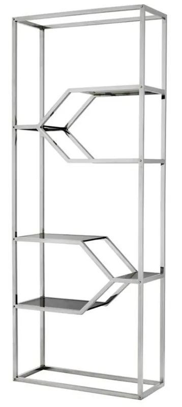 Must-Have Casa Padrino progettista armadio mensola in acciaio inox con vetro fumè 90 x 38 x H. 230 cm - mobili di lusso