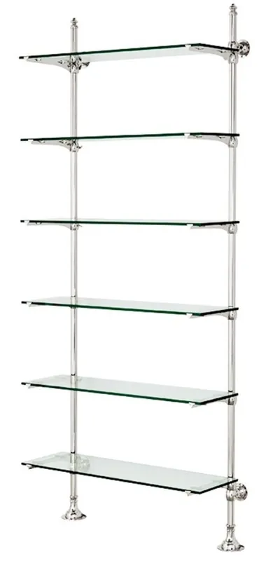 Casa Padrino mensola d'argento a muro design 100 x 41 x H. 240 cm - mobili di lusso salotto Highlight
