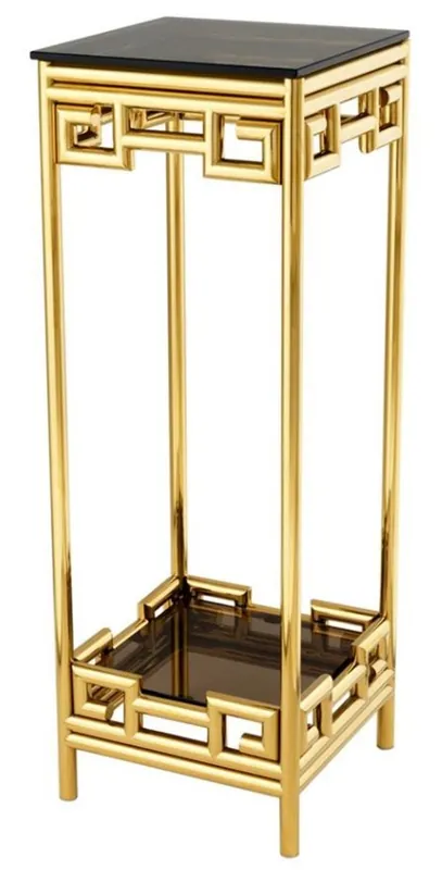 Casa Padrino tavolino di lusso oro con vetro fumè 35 x 35 x H. 100 cm - designer di mobili tavola Meistverkauft