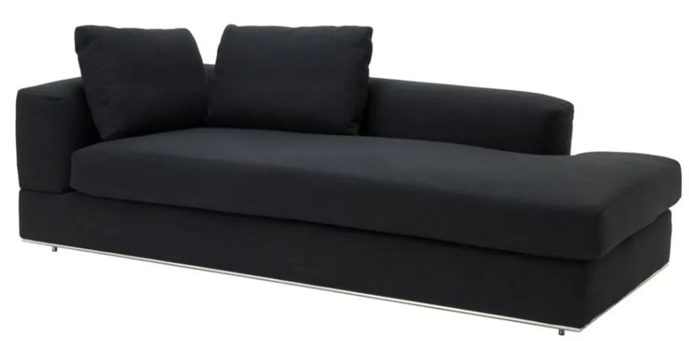 Casa Padrino divano di design nero lato sinistro 231 x 101 x H. 85 cm - mobili di lusso salotto Bestseller