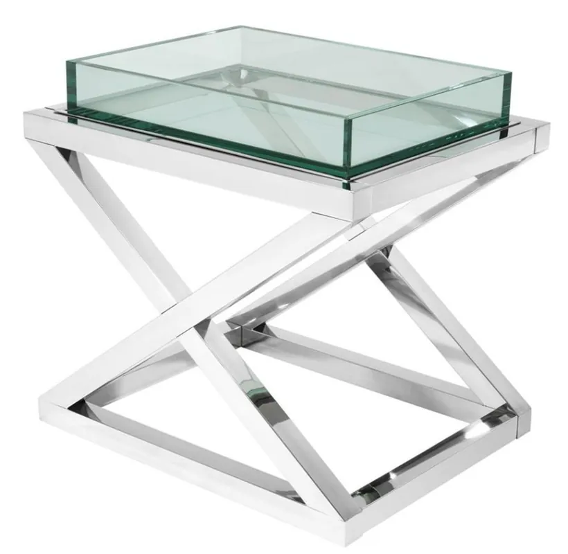 Casa Padrino tavolo di design in argento 61 x 48 x H. 58,5 cm - mobili di hotel di lusso Preisknaller