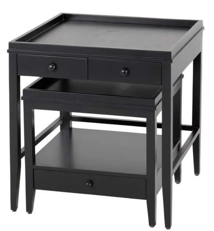 Top-Seller Casa Padrino tavolino set di 2 nero - mobili di lusso