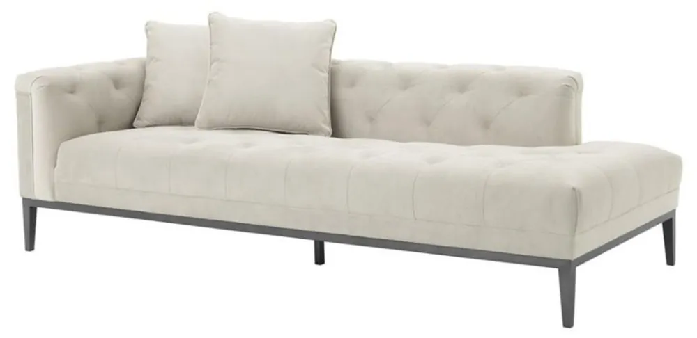 Rabatt Casa Padrino divano di lusso grigio chiaro sul lato sinistro 220 x 96 x H. 66 cm - mobili albergo