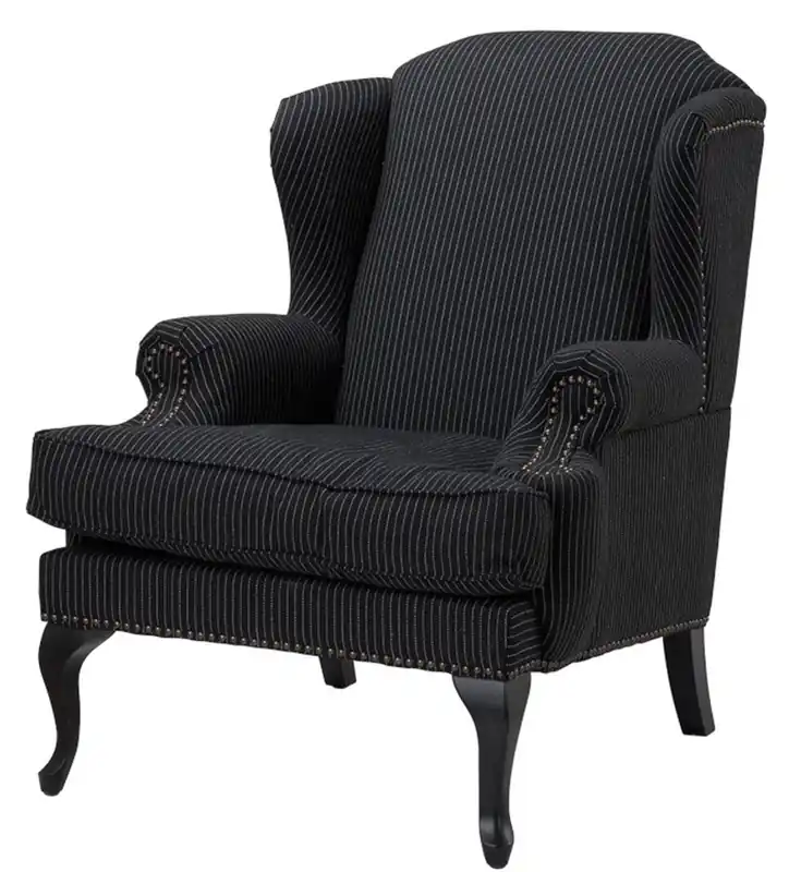Casa Padrino sedia nera con strisce bianche 81 x 104 x H. 104 cm - Luxury Collection Nur Heute