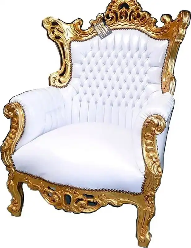 Top-Angebot Casa Padrino baroque armchair Al Capone white / gold - antique style living room furniture