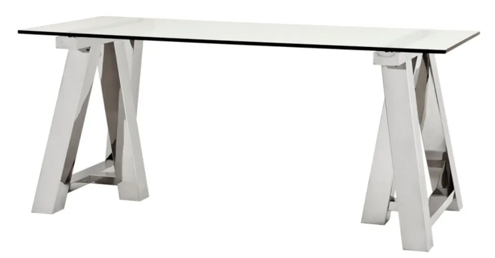 Meistverkauft Casa Padrino scrivania design in argento 180 x 80 x H. 78 cm - Mobili di lusso Ufficio