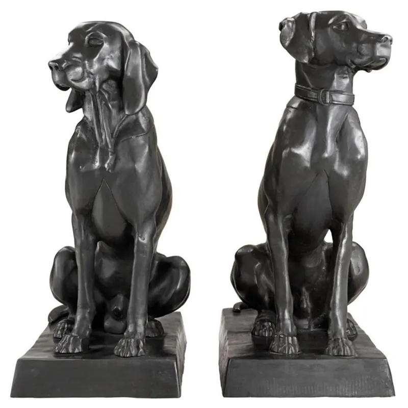 Casa Padrino figure di lusso in bronzo Set di 2 cani 32 x 60 x H. 73 cm - Edizione Limitata Nur Heute