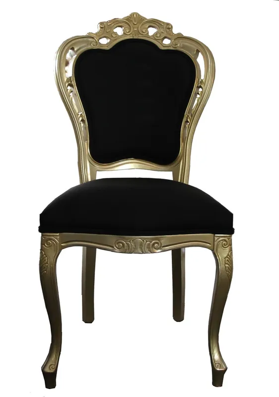 Casa Padrino lusso barocco Cena Sedia in Oro / Nero - Sedia design - qualità di lusso Preisknaller