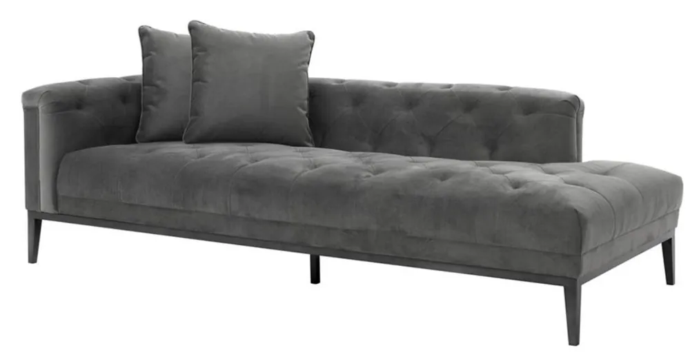 Solange Der Vorrat Reicht Casa Padrino lusso divano grigio scuro a sinistra 220 x 96 x H. 66 centimetri - hotel mobili