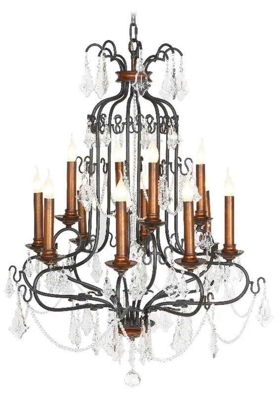 Casa Padrino appendere lampadari Nero / Rame con cristalli decorativi - lampada a sospensione Art Deco Billig