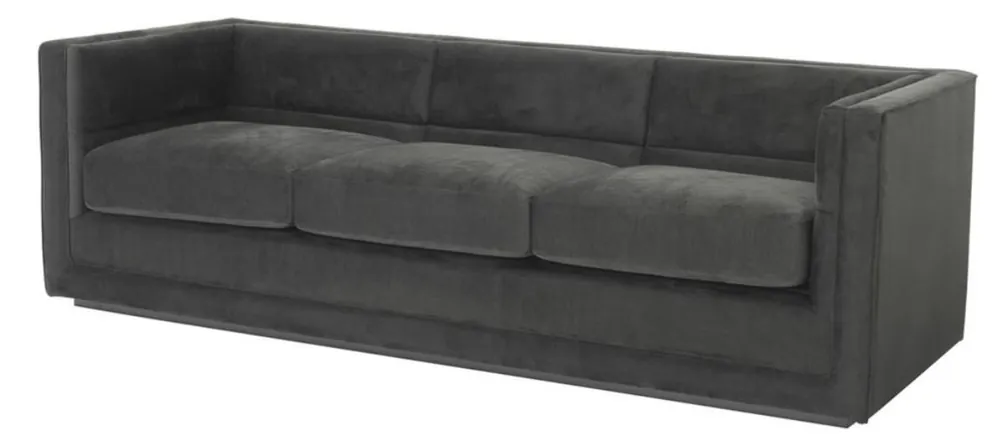 Sonderangebot Casa Padrino Lusso divano a 3 posti antracite grigio 231 x 86 x H. 73,5 cm - Divano soggiorno di lusso