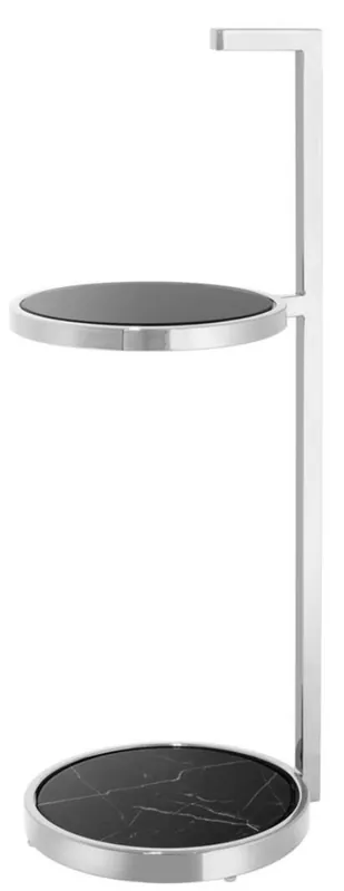 Casa Padrino tavolino di lusso in acciaio inox argento / nero - mobili per alberghi Nur Für Kurze Zeit