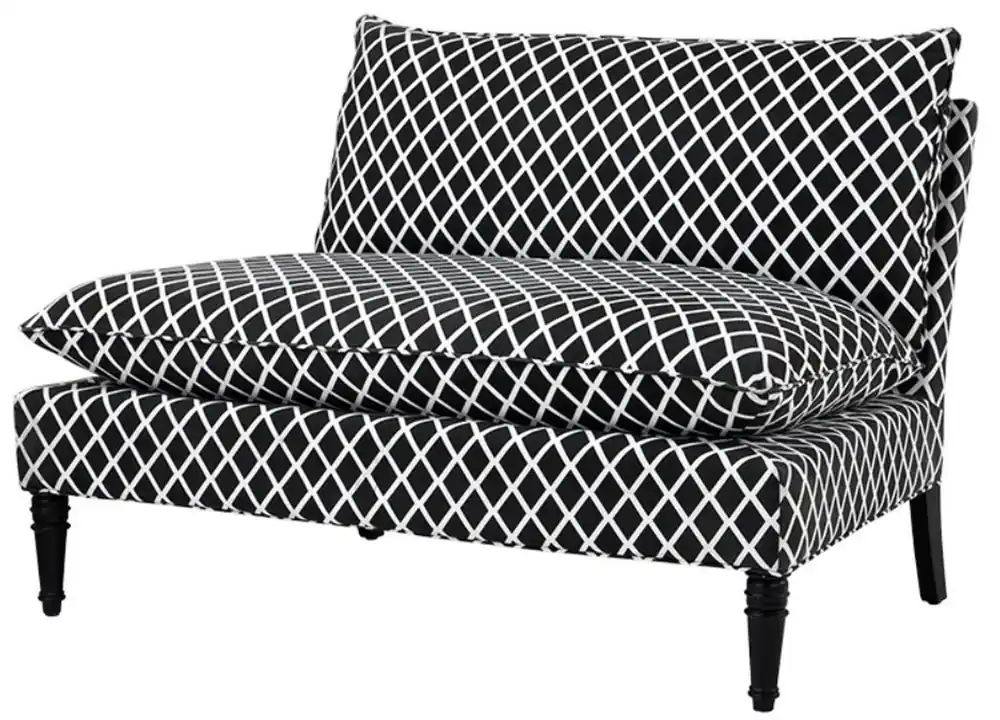 Super-Preis Casa Padrino Divano Soggiorno Nero / Bianco 129,5 x 91 x H. 89 cm - mobili di design