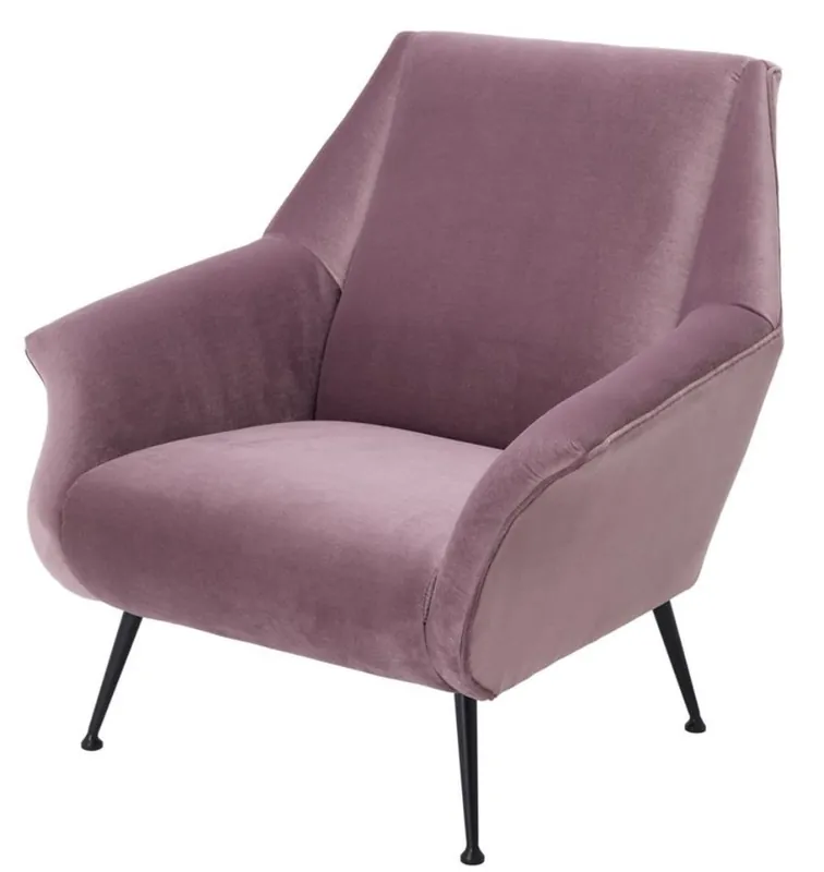 Casa Padrino sedia di lusso in porpora con gambe nere 88 x 80 x H. 91 cm - mobili da club design Schnäppchen