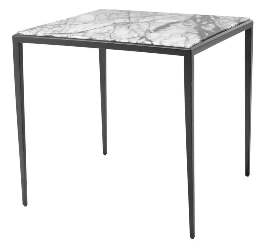 Casa Padrino tavolino da salotto in bronzo con piano in marmo bianco 60 x 60 x H. 58 cm - mobili da soggiorno di lusso Nur Für Kurze Zeit