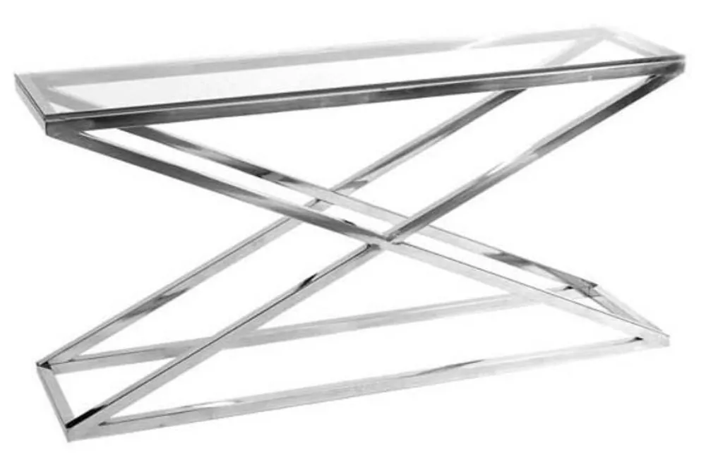Geprüft Casa Padrino console in acciaio inox con piano in vetro in argento 150 x 40 x H. 74 cm - mobili di lusso