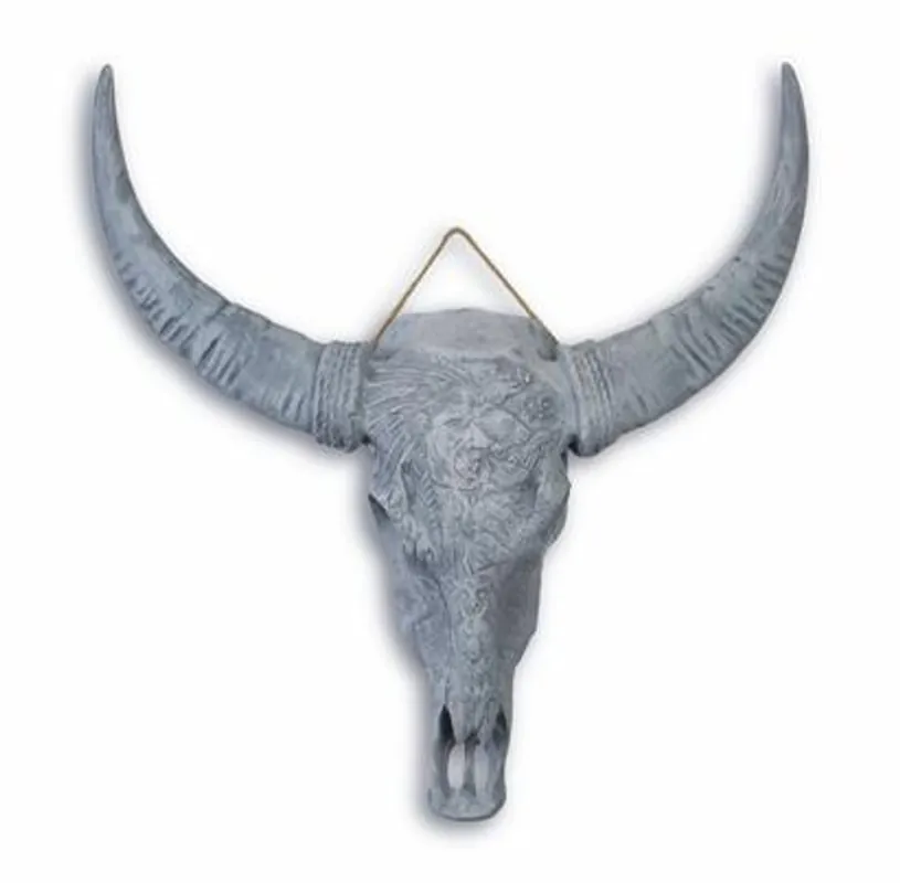Direktkauf Casa Padrino antenne a muro di soggiorno / cranio di bufalo decorazione murale grigio - decorazione di lusso