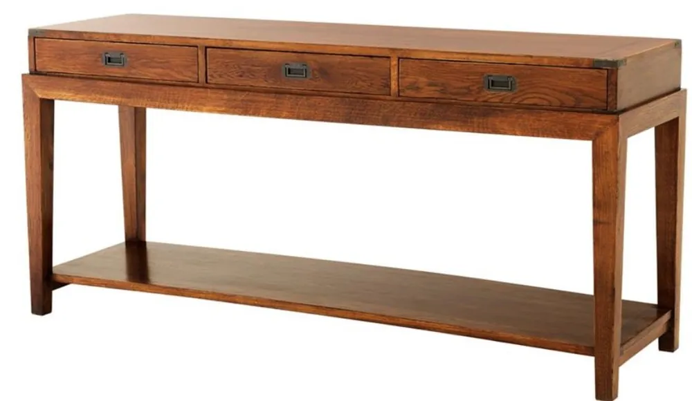 Neuheit Casa Padrino consolle di lusso con 3 cassetti in marrone 162,5 x 47,5 x H. 76 cm - mobili da soggiorno
