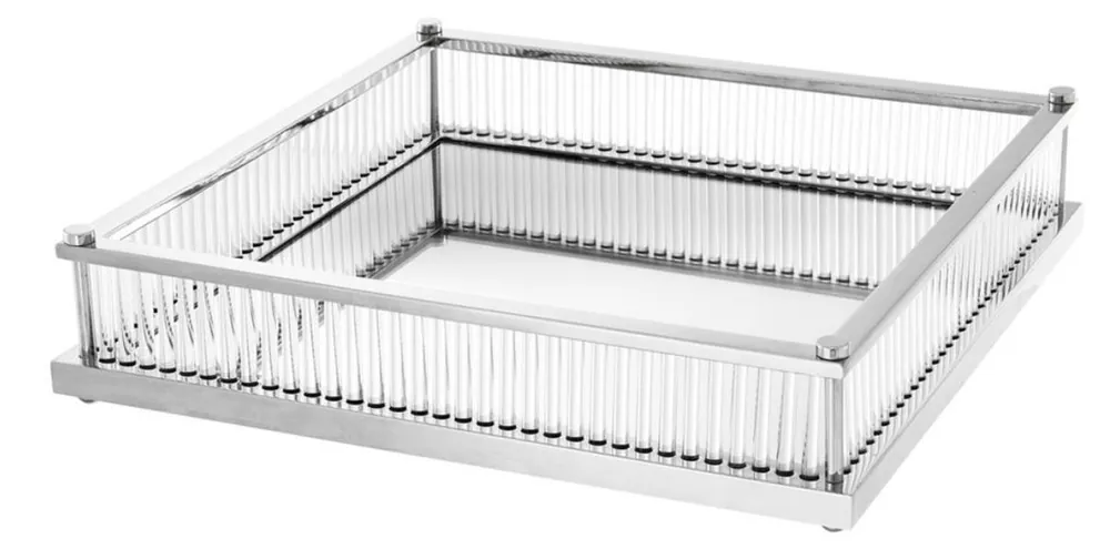 Casa Padrino vassoio di servizio di lusso argento 39.5 x 39.5 x H. 9 cm - accessori per la ristorazione Neue Ware