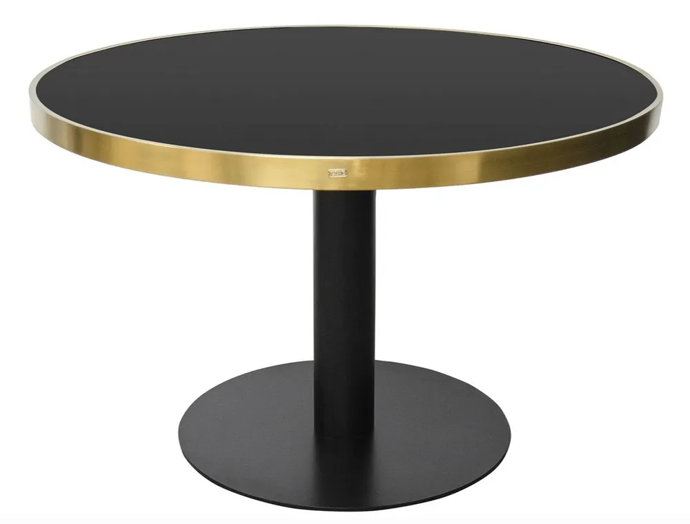 Neue Ware Casa Padrino tavolo da pranzo di lusso nero / oro 120 x H. 76 cm - mobili da pranzo in stile designer