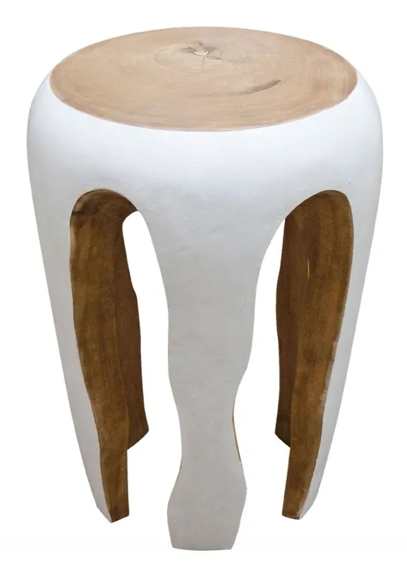 Knallerangebot Casa Padrino tavolino bianco / naturale 40 x H. 54,5 cm - mobili da soggiorno