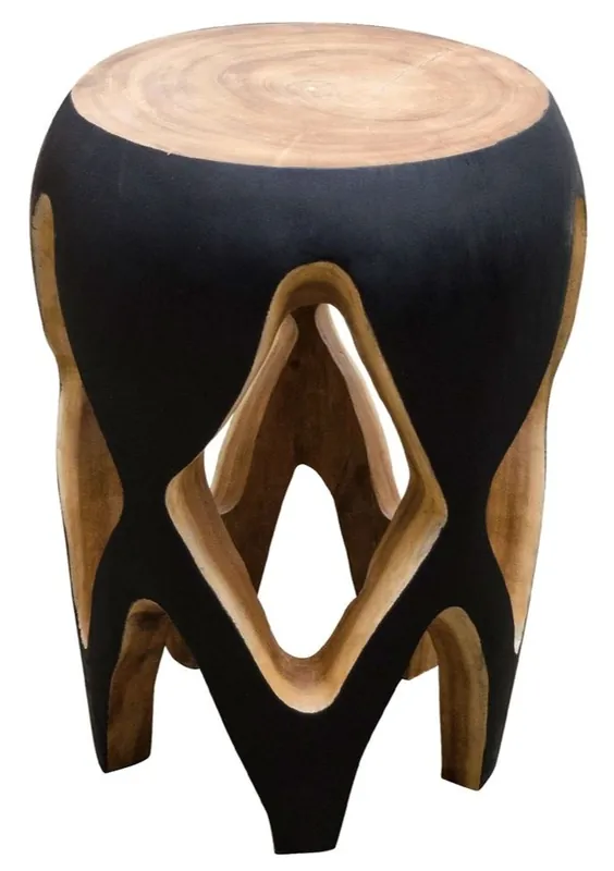 Casa Padrino tavolino nero / naturale 40 x H. 54,5 cm - mobili da soggiorno Aktuell