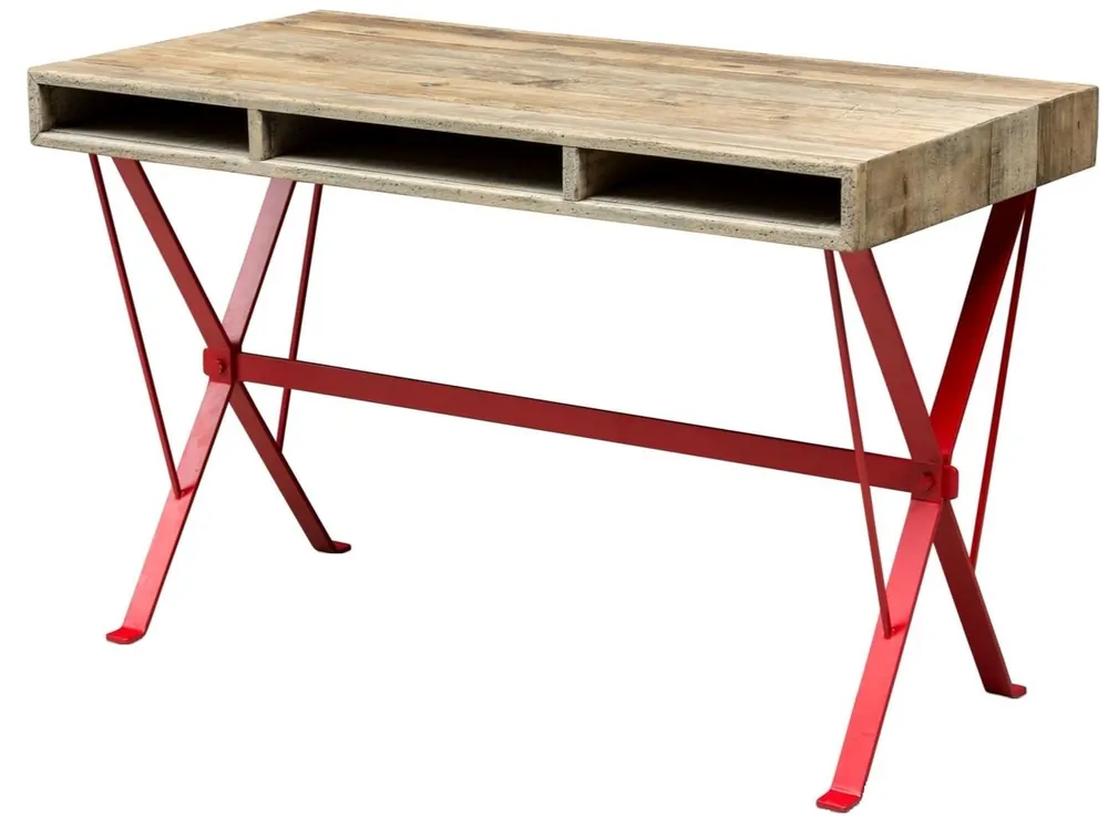 Preisreduziert Casa Padrino scrivania design con gambe in polvere rosso 120 x 60 x H. 77 cm - mobili per ufficio