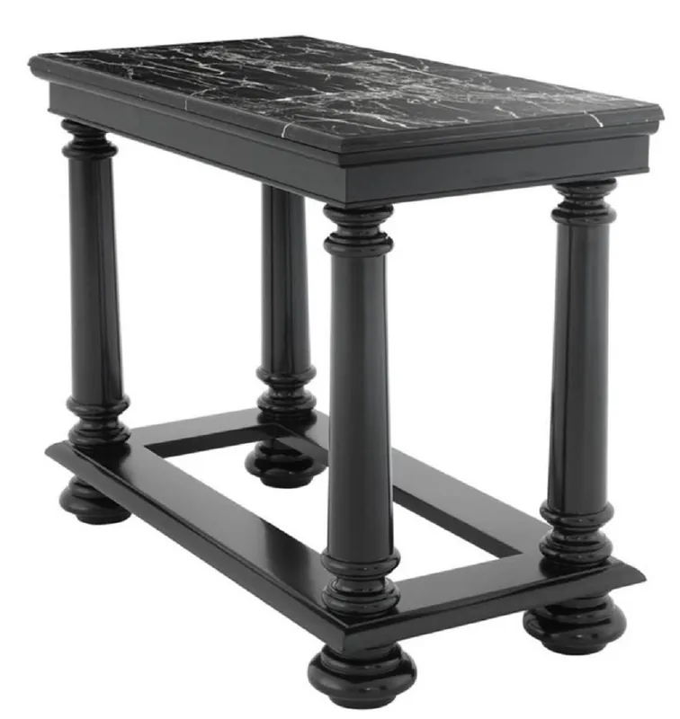 Casa Padrino tavolo consolle di lusso in nero con piastra in marmo nero 100 x 50 x H. 79 cm - Edizione Limitata Top-Angebot