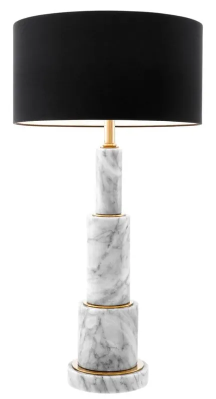 Sichere Zahlung Casa Padrino lampada da tavolo di lusso con lampada nera 17 x 40 x H. 80,5 cm - Mobili da Soggiorno di Lusso