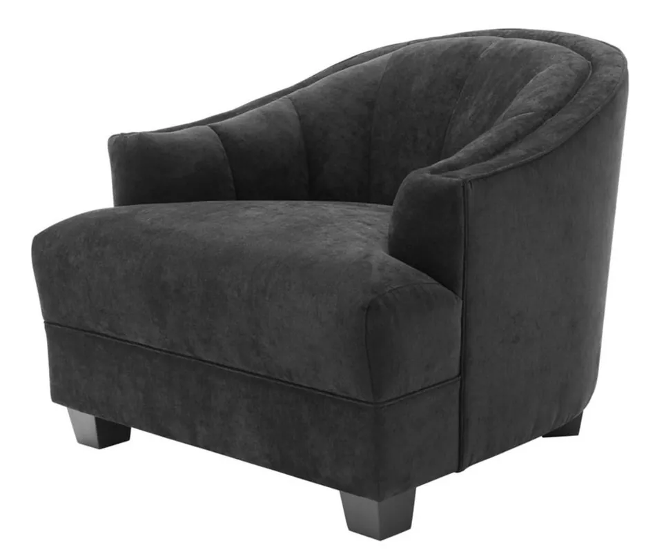Neue Kollektion Casa Padrino sedia soggiorno in nero 93 x 90 x H. 75 cm - mobili di lusso