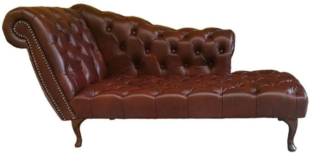 Chesterfield Recamiere / chaise longue Grigio antico dalla casa Casa Padrino - salotto chaise longue - Sinistra Nur Für Kurze Zeit