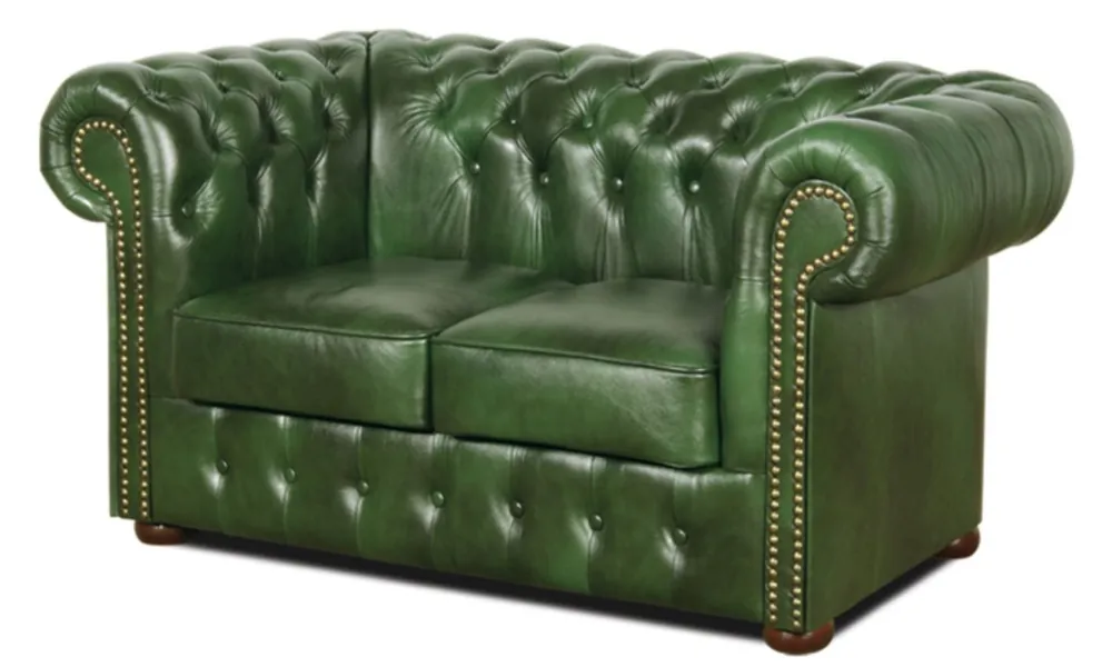 Casa Padrino Chesterfield Divano a 2 Posti in Pelle Verde 160 x 90 x H. 78 cm - Collezione di Lusso Günstig