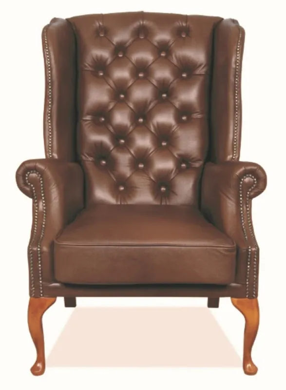 Super-Preis Casa Padrino Chesterfield Sedia da Letto Cuoio Genuino Marrone 80 x 80 x H. 110 cm - Poltrona di Lusso