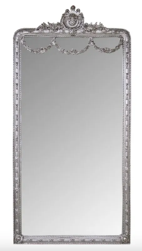 Casa Padrino Barocco Specchio Argento 120 x H. 242 cm - Specchio Barocco a Parete Geprüft