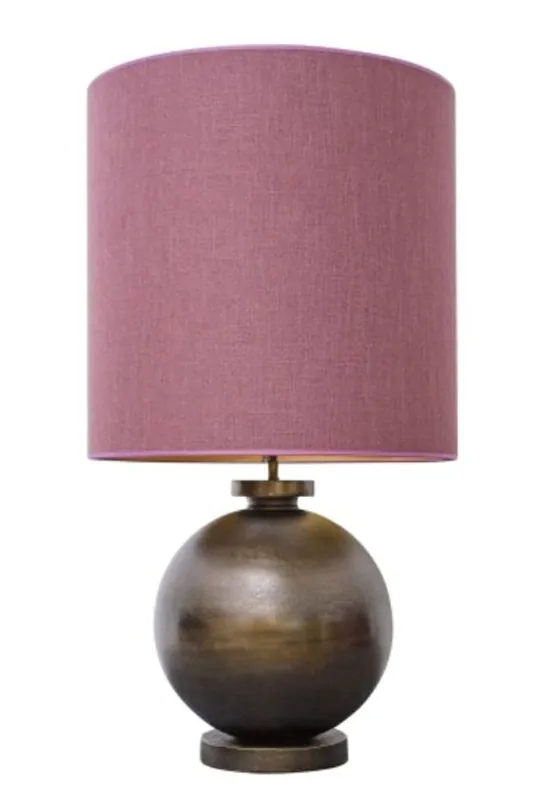 Casa Padrino lampada da tavolo di lusso in bronzo antico con paralume vecchio rosa 50 x H. 93 cm - Mobili da Ristorante dell'hotel Neue Kollektion